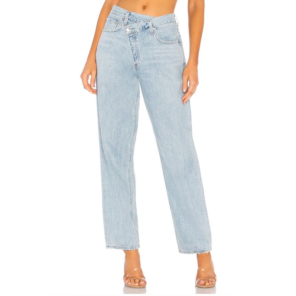 AGOLDE Criss Cross High Rise Straight Leg Light Wash Denim Jean Size 29
A097-983